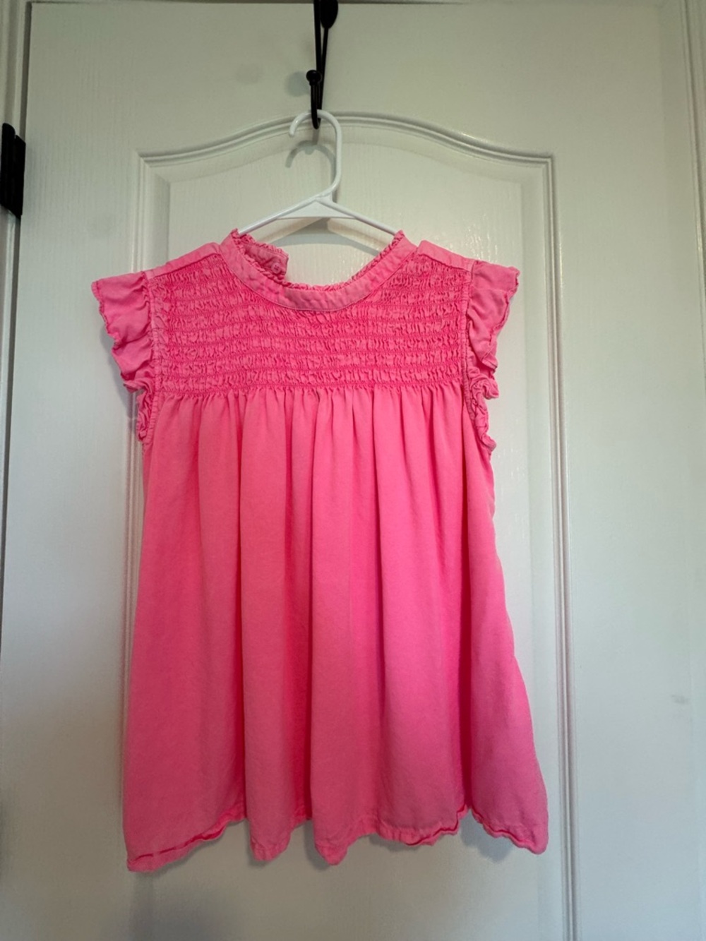 crown & ivy Bright Pink Smocked Top